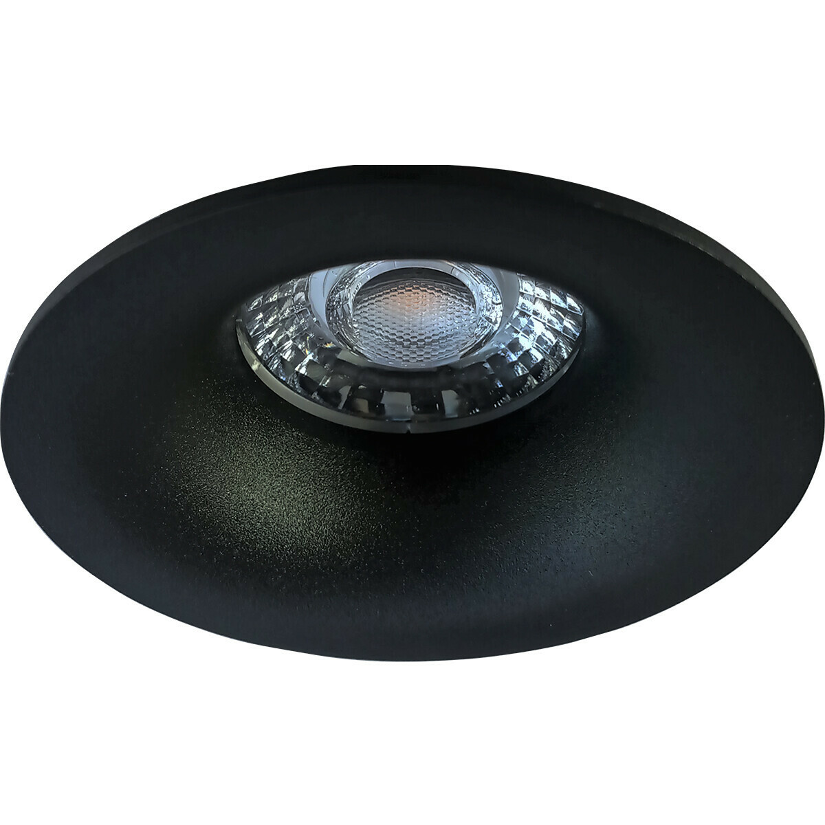 Set de spots LED - Pragmi Nora Pro - Douille GU10 - Dimmable - Rond Encastré - Mat Noir - 6W - Blanc Froid 6400K - Ø82mm