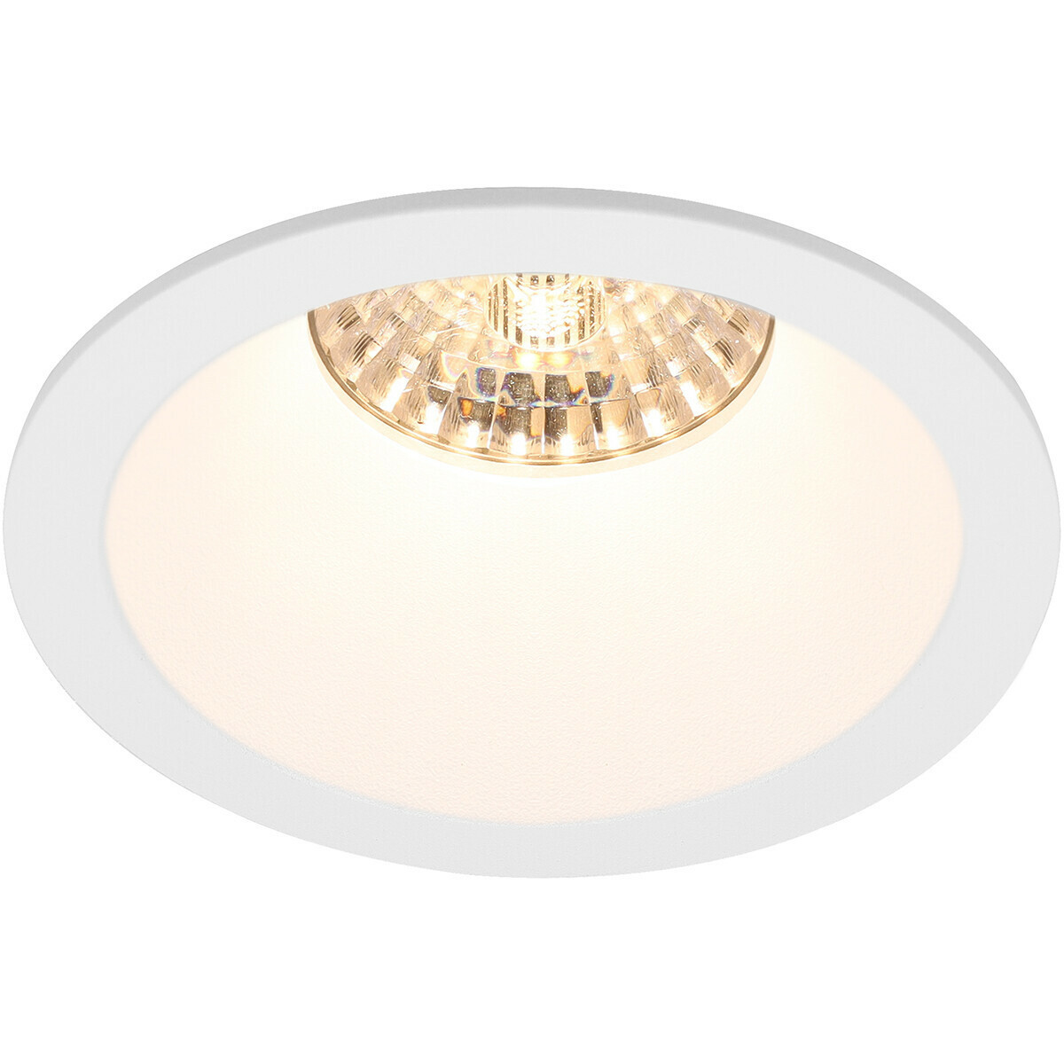 Set de spots LED - Aigi - Pragmi Pollon Pro - Douille GU10 - Rond Encastré - Mat Blanc - 6W - Blanc Froid 6400K - Encastré - Ø82mm