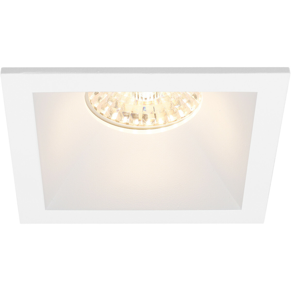 Set de spots LED - Pragmi Pollon Pro - Douille GU10 - Carré Encastré - Mat Blanc - 4W - Blanc Chaud 3000K - Encastré - 82mm