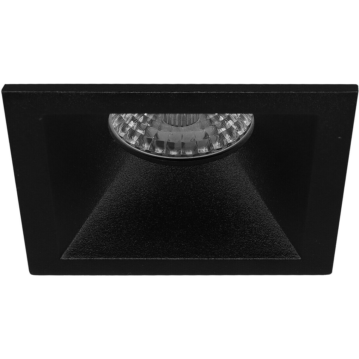 Set de spots LED - Pragmi Pollon Pro - Douille GU10 - Dimmable - Carré Encastré - Mat Noir - 6W - Blanc Neutre 4200K - Encastré - 82mm