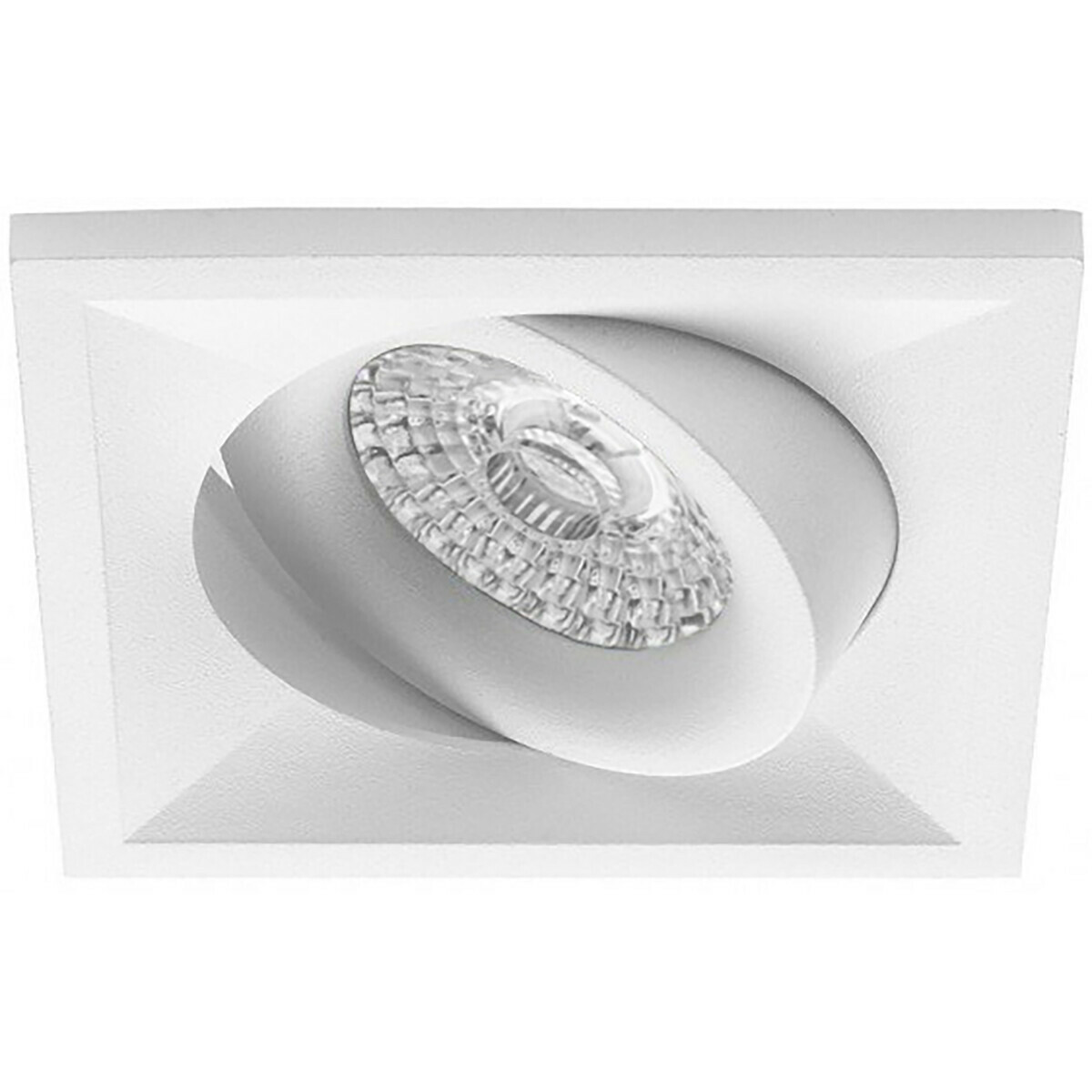 Set de spots LED - Pragmi Qiundo Pro - Douille GU10 - Carré Encastré - Mat Blanc - 4W - Blanc Chaud 3000K - Inclinable - 80mm