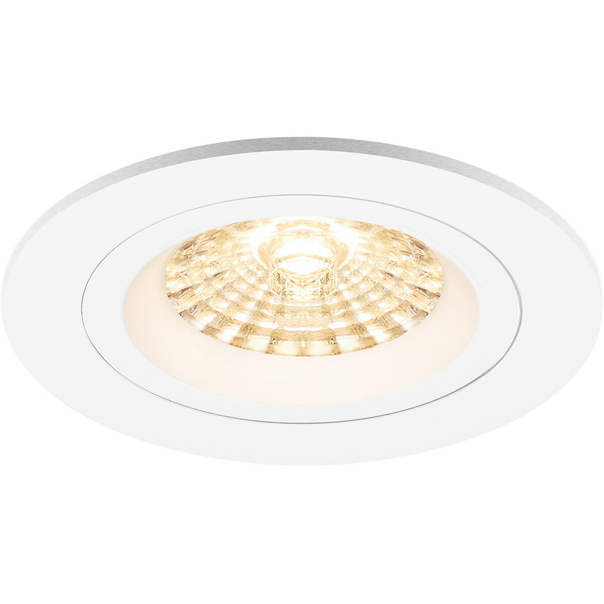 Set de spots LED - Pragmi Rodos Pro - Douille GU10 - Dimmable - Rond Encastré - Mat Blanc - 6W - Blanc Neutre 4200K - Ø93mm