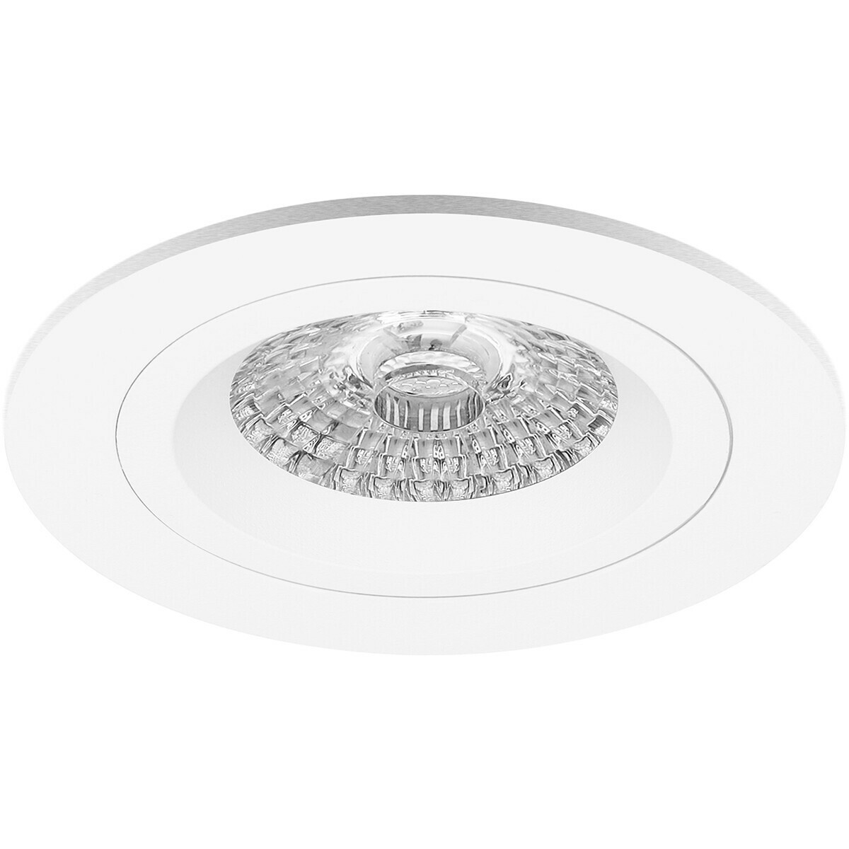 Set de spots LED - Pragmi Rodos Pro - Douille GU10 - Dimmable - Rond Encastré - Mat Blanc - 6W - Blanc Neutre 4200K - Ø93mm