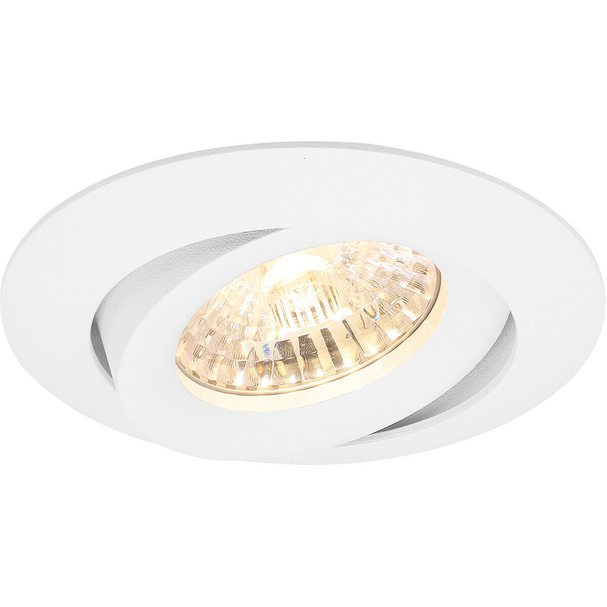 Set de spots LED - Pragmi Uranio Pro - Douille GU10 - Rond Encastré - Mat Blanc - 4W - Blanc Chaud 3000K - Inclinable - Ø82mm