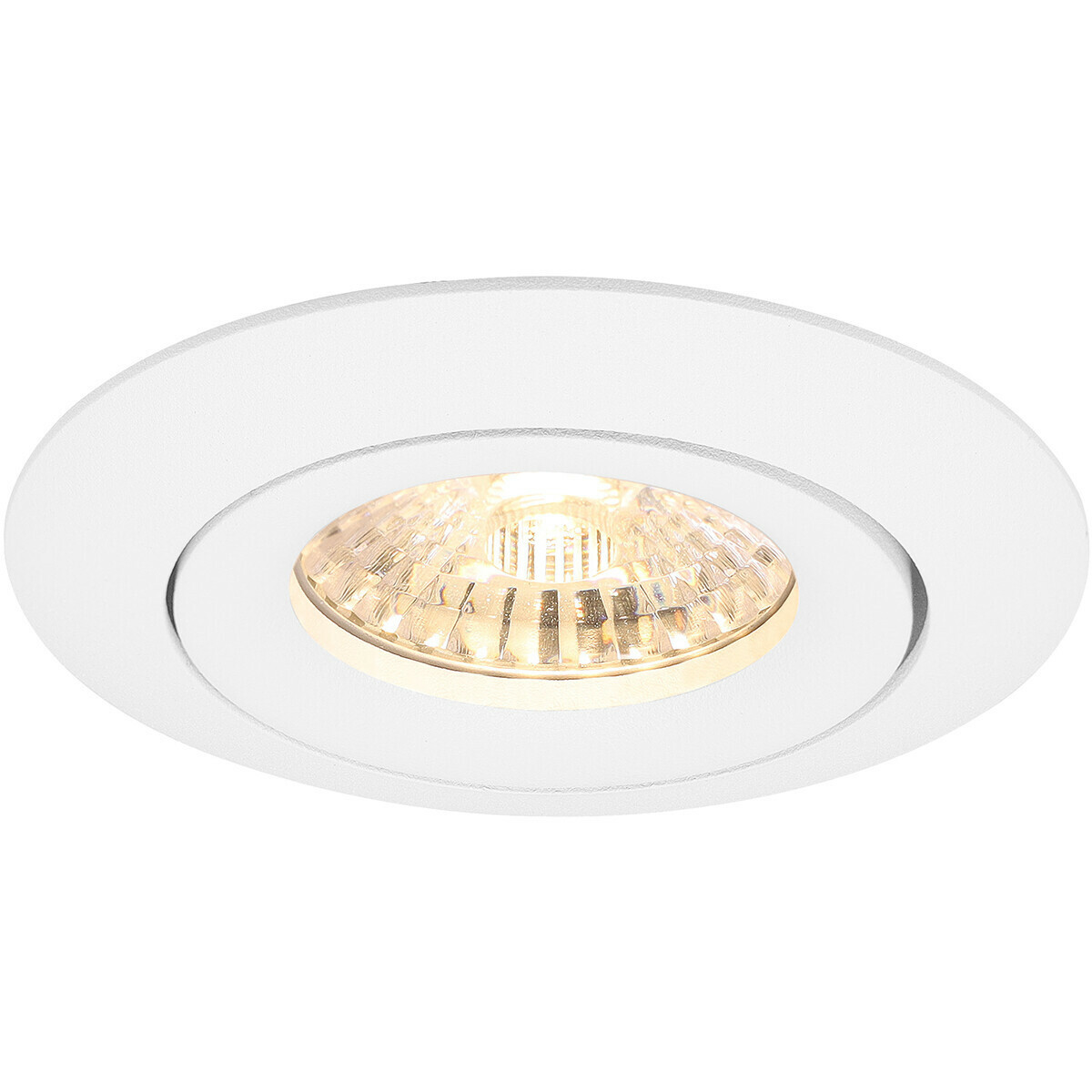 Set de spots LED - Pragmi Uranio Pro - Douille GU10 - Rond Encastré - Mat Blanc - 4W - Blanc Chaud 3000K - Inclinable - Ø82mm