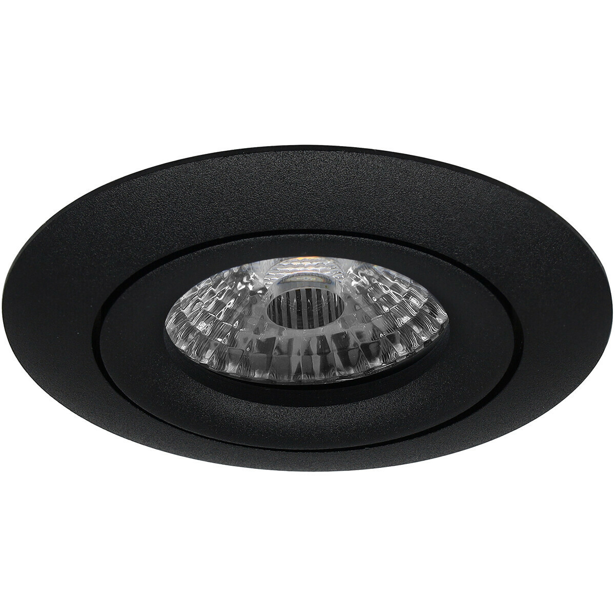 Set de spots LED - Pragmi Uranio Pro - Douille GU10 - Rond Encastré - Mat Noir - 4W - Blanc Neutre 4200K - Inclinable - Ø82mm