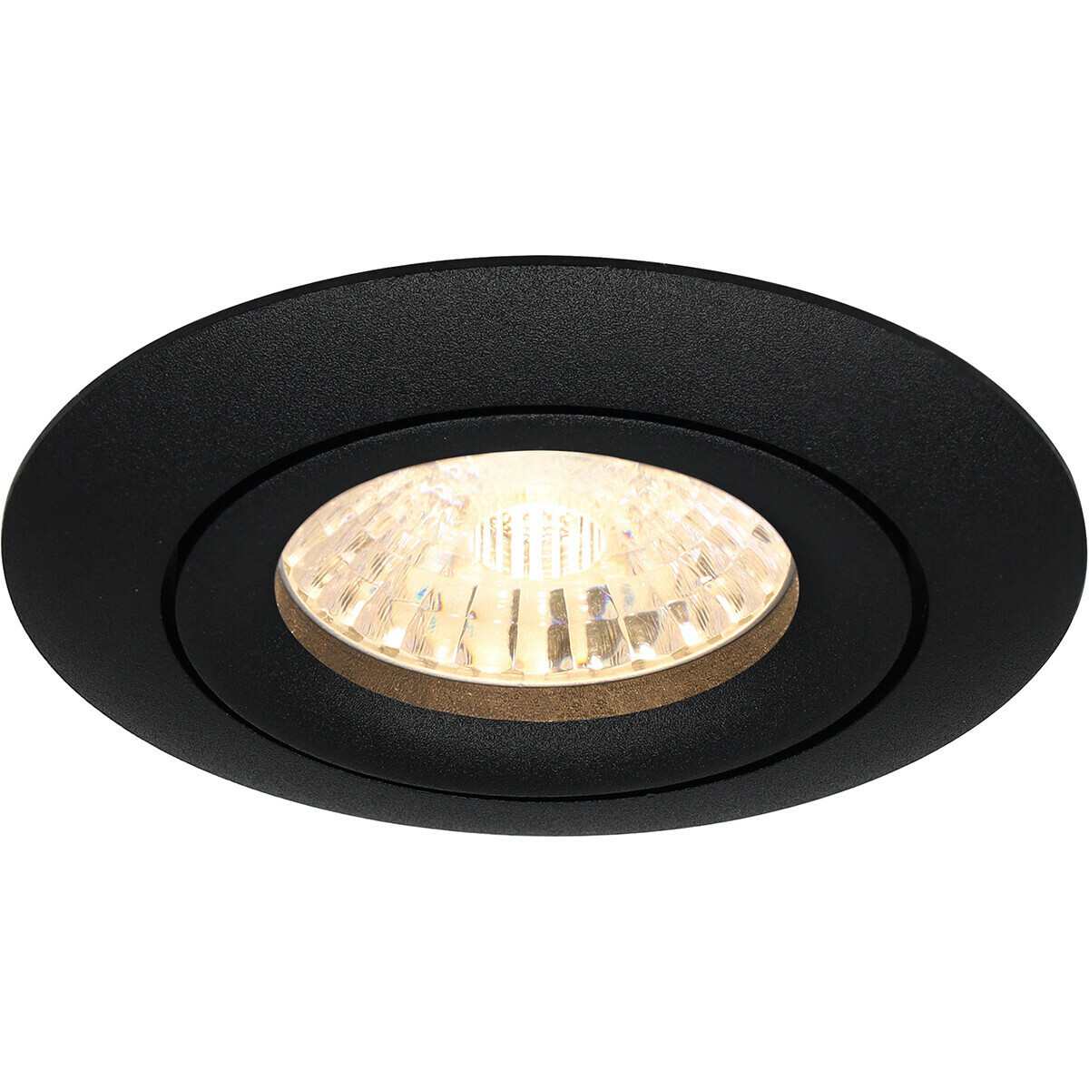 Set de spots LED - Pragmi Uranio Pro - Douille GU10 - Rond Encastré - Mat Noir - 4W - Blanc Neutre 4200K - Inclinable - Ø82mm