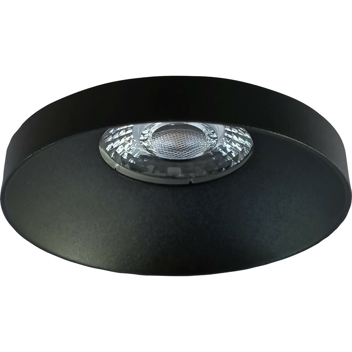 Set de spots LED - Pragmi Vrito Pro - Douille GU10 - Rond Encastré - Mat Noir - 4W - Blanc Chaud 3000K - Ø82mm