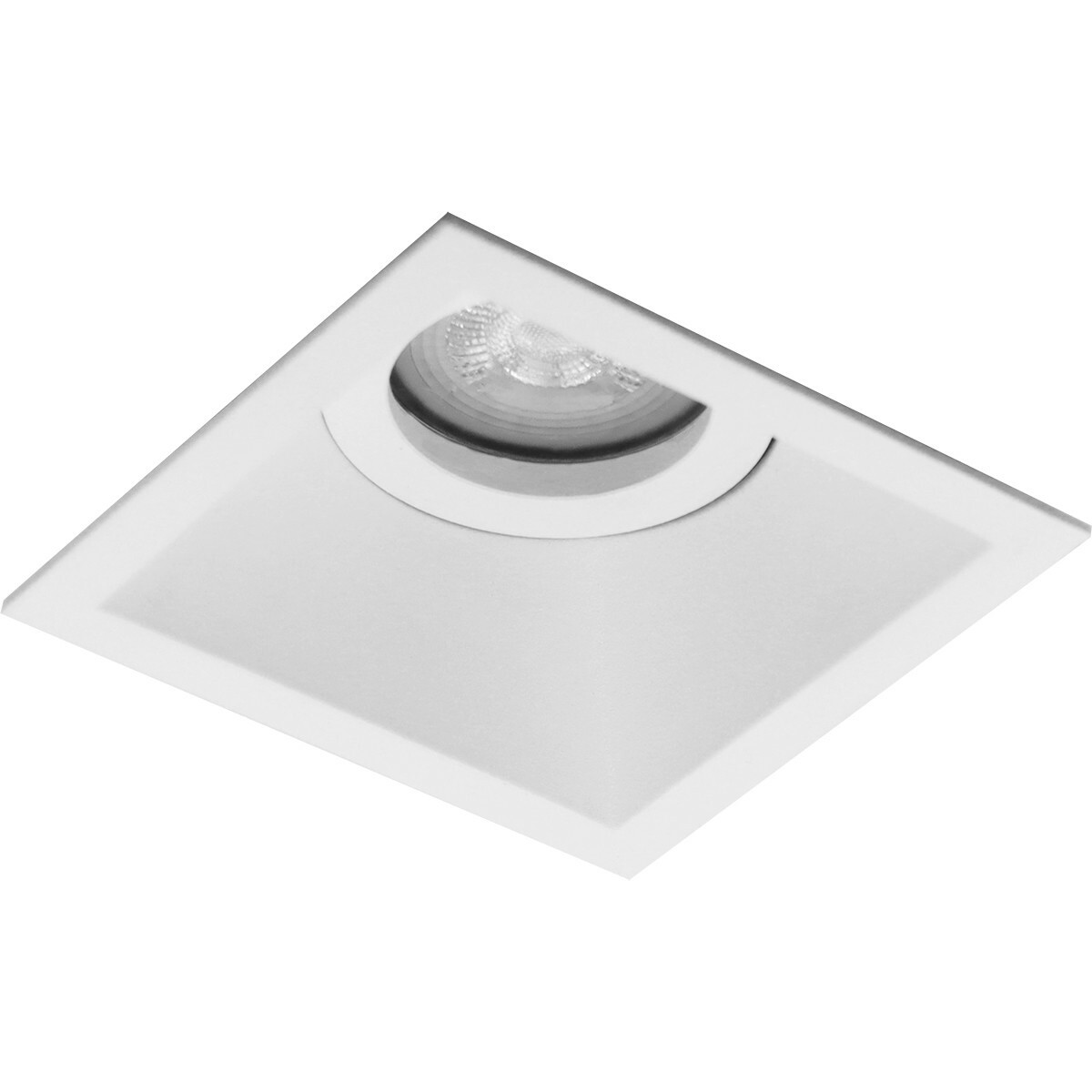 Set de spots LED - Aigi - Pragmi Zano Pro - Douille GU10 - Carré Encastré - Mat Blanc - 8W - Blanc Froid 6400K - Inclinable - 93mm