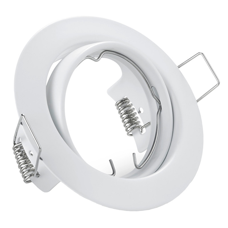 Set de spots LED - Trion - Douille GU10 - Dimmable - Rond Encastré - Mat Blanc - 6W - Blanc Froid 6400K - Inclinable Ø83mm