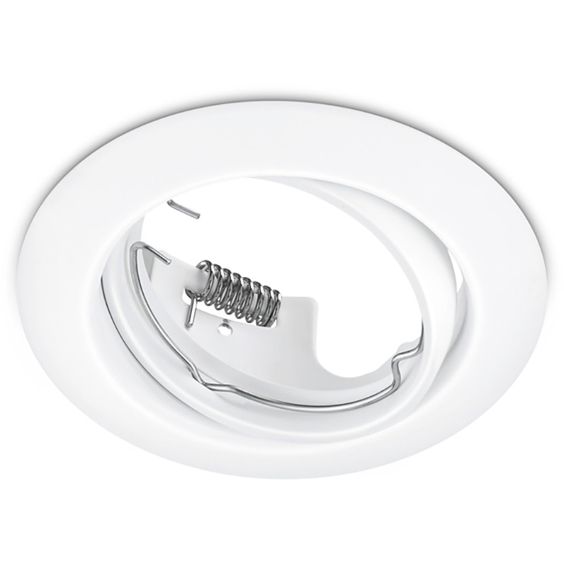 Set de spots LED - Trion - Douille GU10 - Dimmable - Rond Encastré - Mat Blanc - 6W - Blanc Froid 6400K - Inclinable Ø83mm