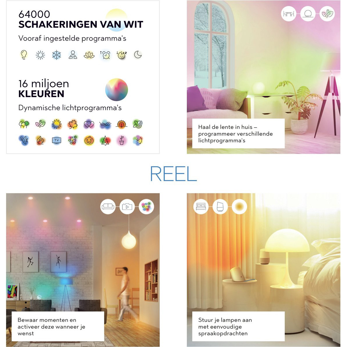 Spot WiZ RGB LED - Trion - Douille GU10 - Dimmable - 6W - LED Intelligente - LED Wifi - LED intelligente avec Télécommande