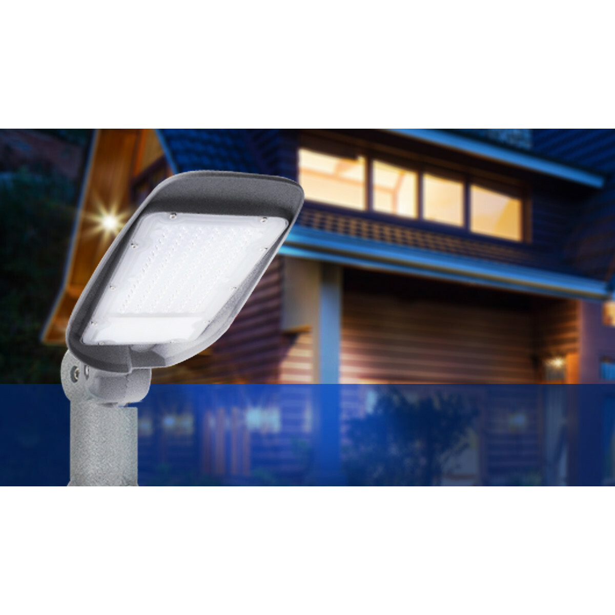 Lampe de rue LED - Éclairage de Rue - Aigi Animo - 150W - Blanc Froid 6500K - Étanche IP65 - Mat Gris - Aluminium