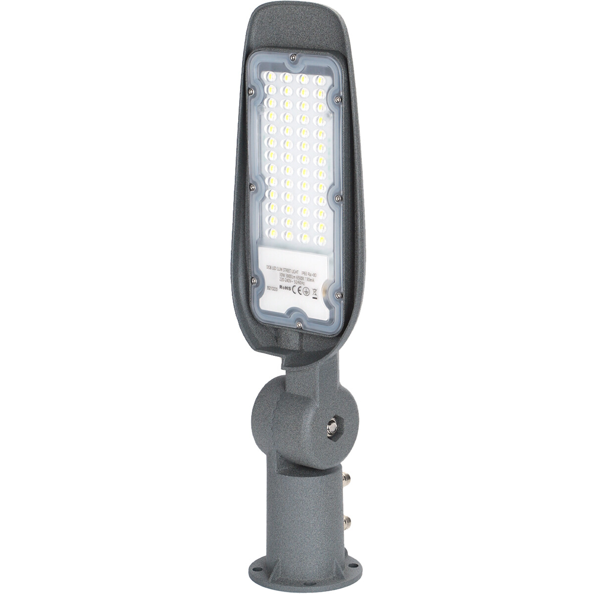 Lampe de rue LED - Éclairage de Rue - Aigi Animo - 30W - Blanc Froid 6500K - Étanche IP65 - Mat Gris - Aluminium