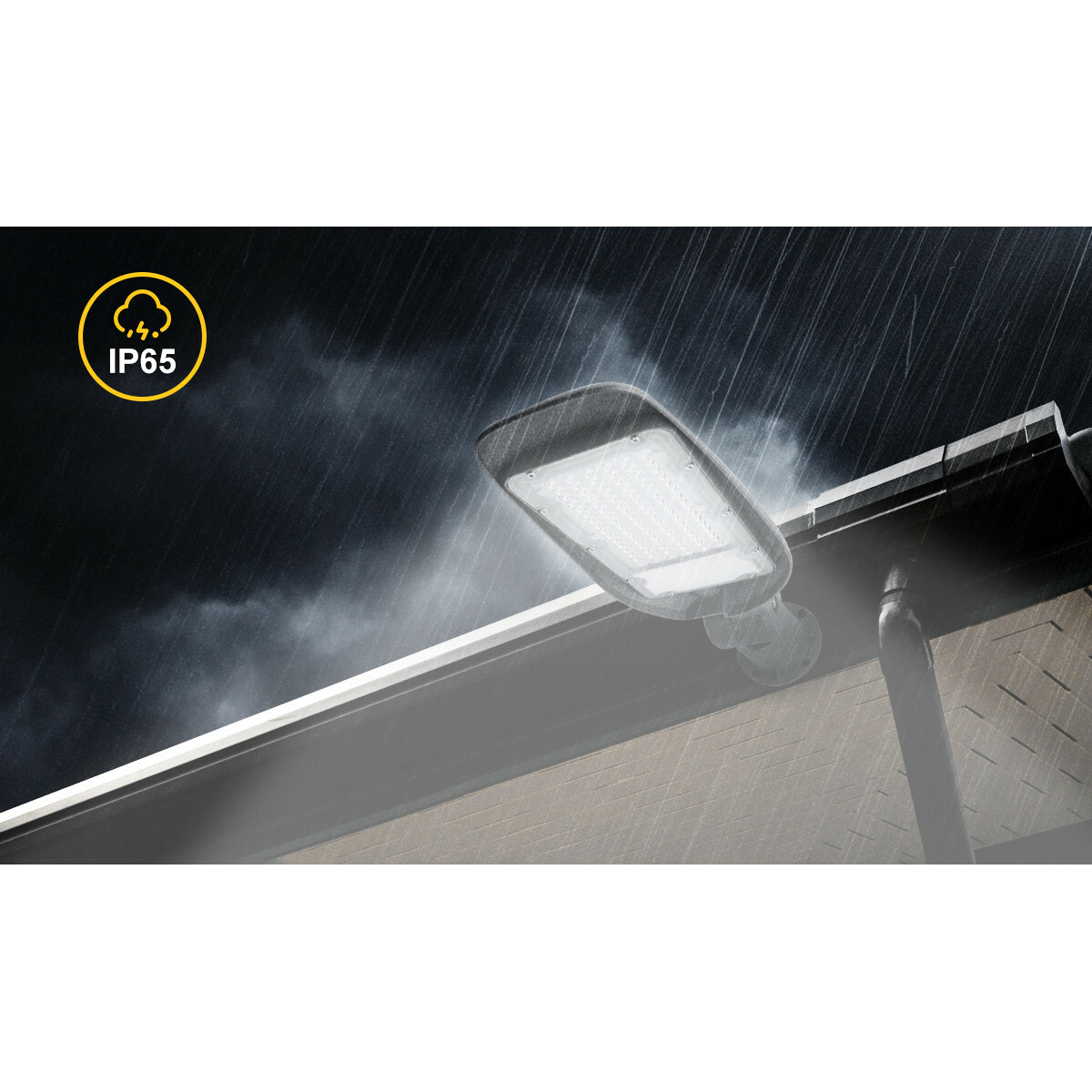 Lampe de rue LED - Éclairage de Rue - Aigi Animo - 30W - Blanc Froid 6500K - Étanche IP65 - Mat Gris - Aluminium