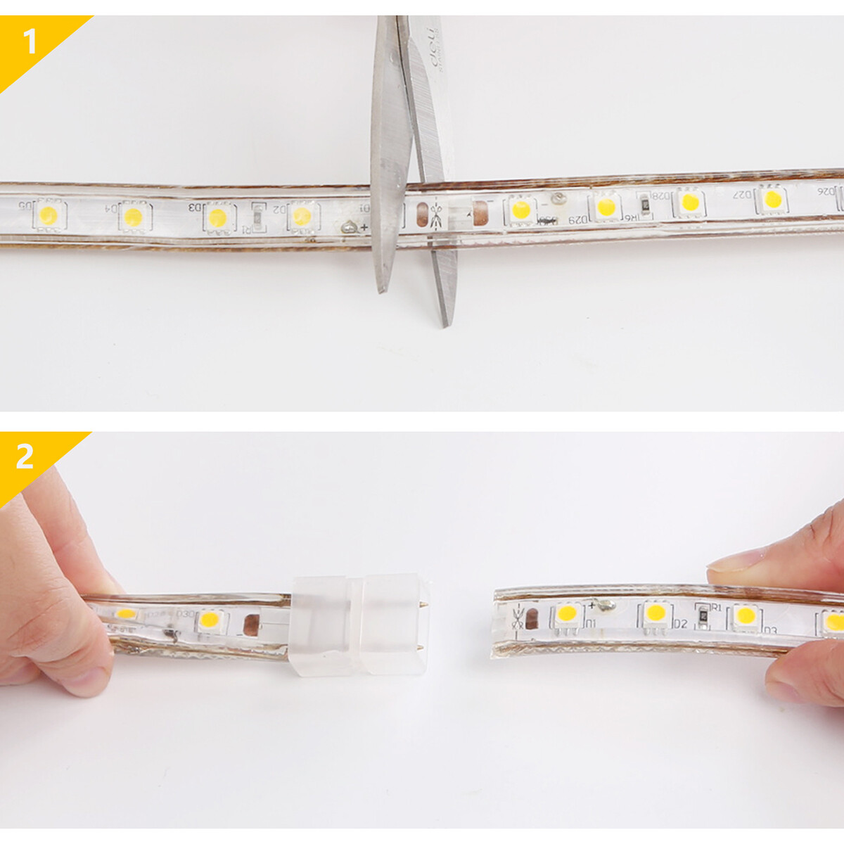 Bande LED - Aigi Strabo - 50 Mètres - IP65 Étanche - Blanc Chaud 3000K - 5050 SMD 230V