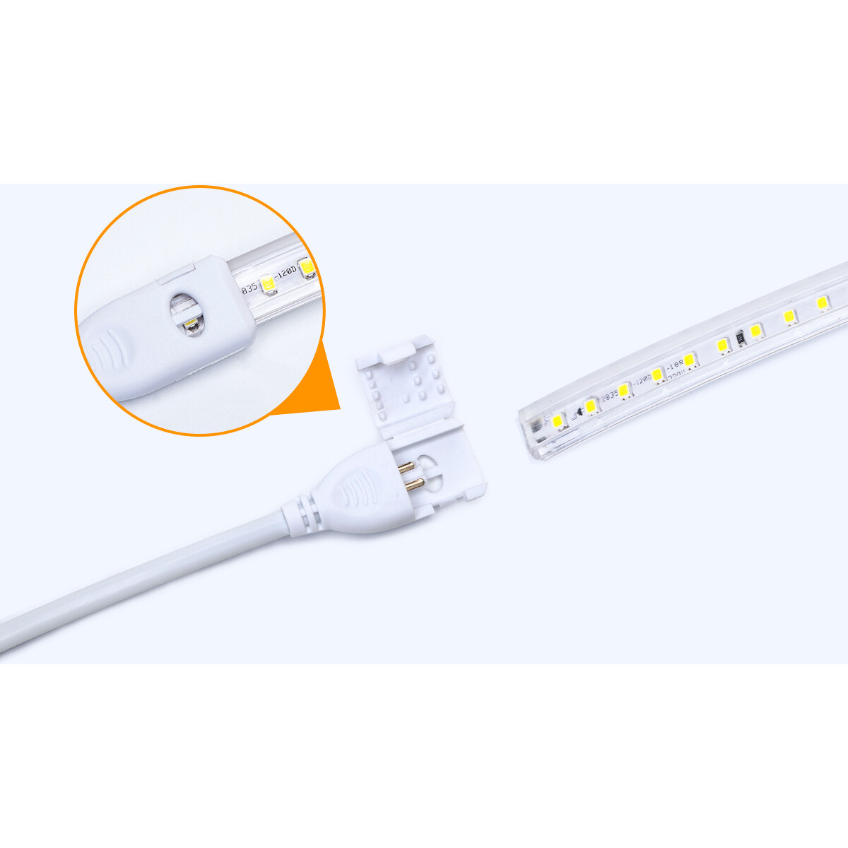 Bande LED - Aigi Stribo - 50 Mètres - IP65 Étanche - Blanc Chaud 3000K - 2835 SMD 230V