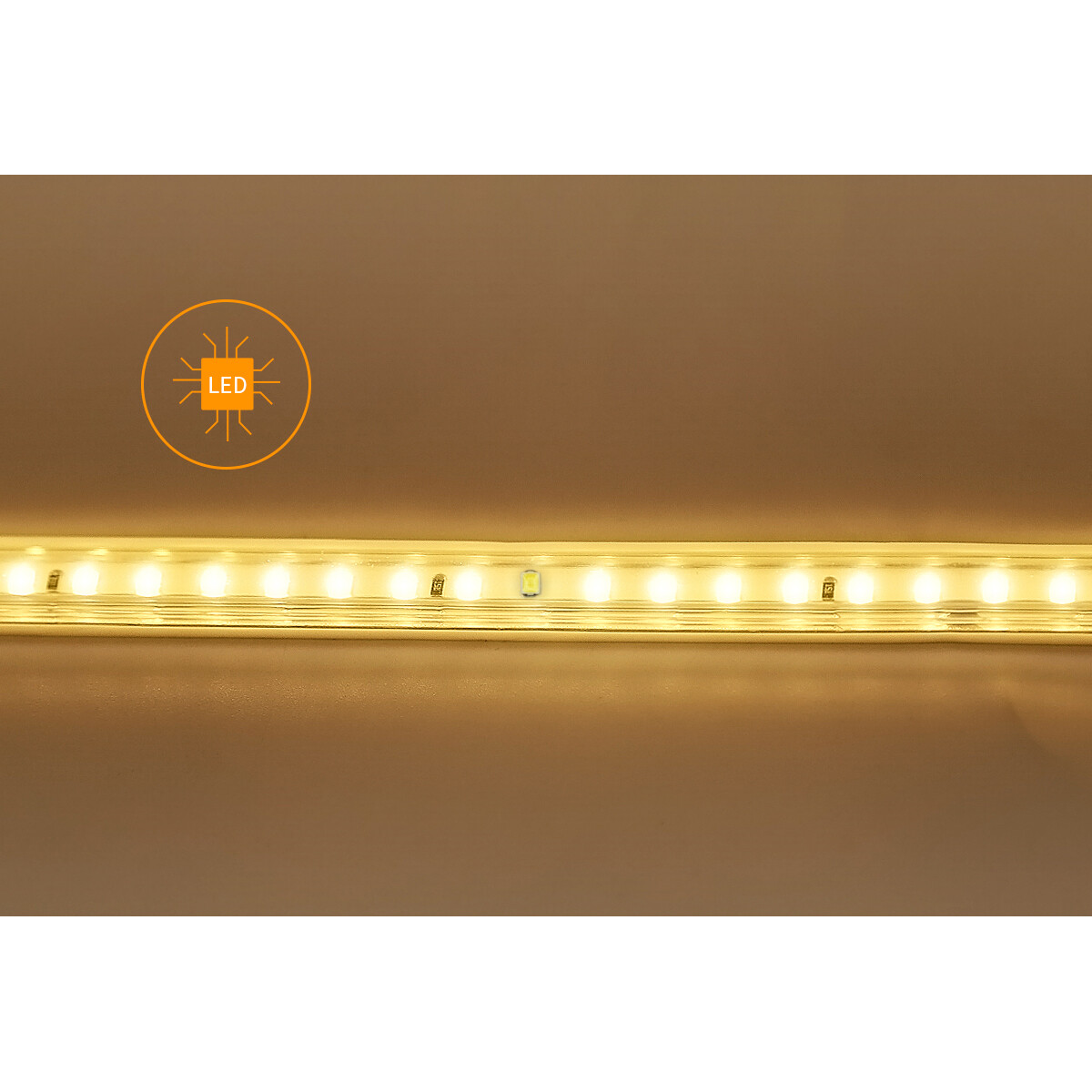 Bande LED - Aigi Stribo - 50 Mètres - IP65 Étanche - Blanc Chaud 3000K - 2835 SMD 230V