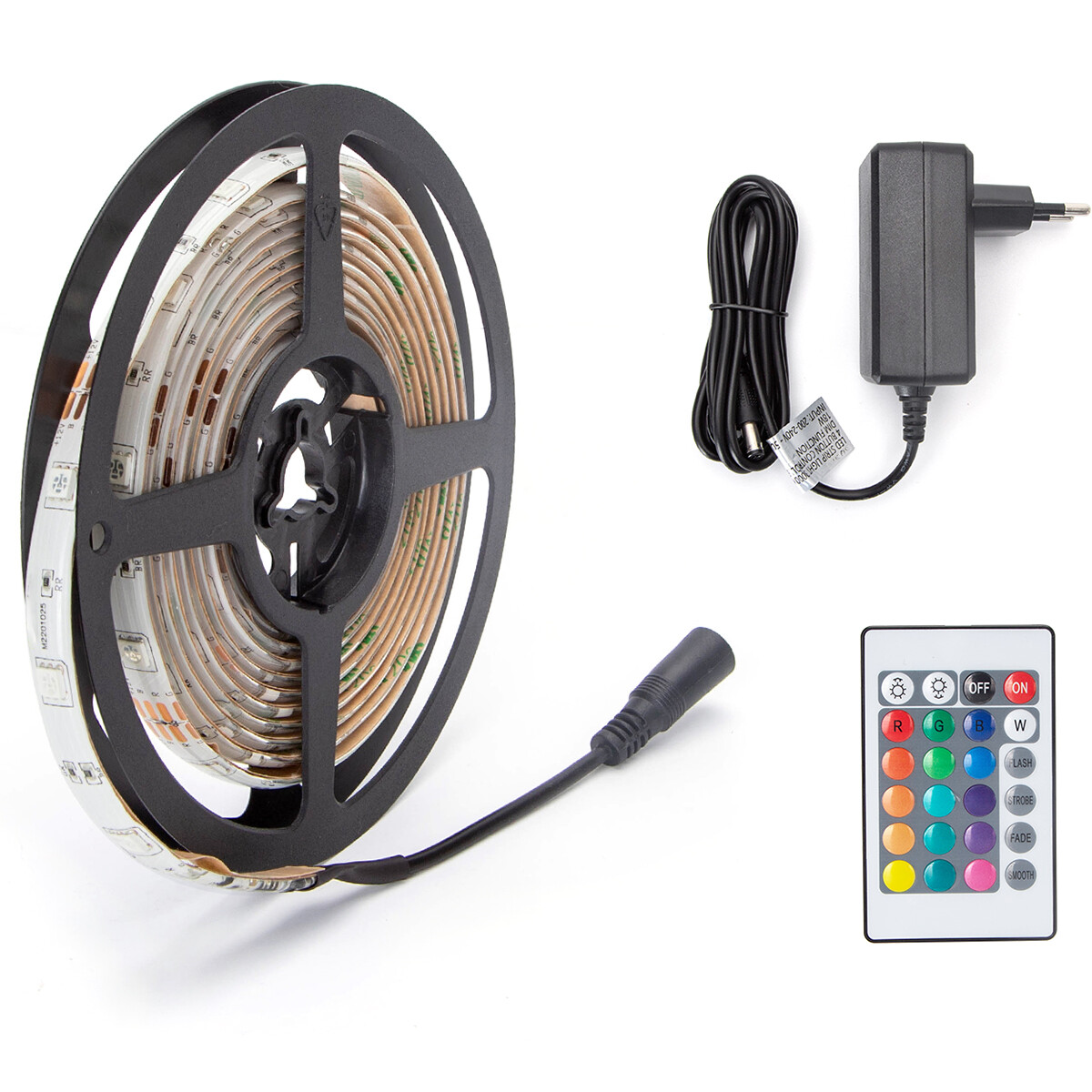 Ensemble de Bande LED - Aigi Stippi - 3 Mètres - 5050-30 - RGB - Étanche IP65 - Télécommande - 12V