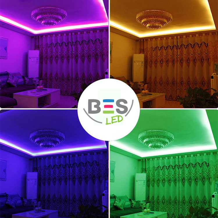 Ensemble de Bande LED - Bande LED Intelligente - 1 Mètre - Changement de Couleur RGB - Télécommande - Dimmable - Étanche IP65 - 230V