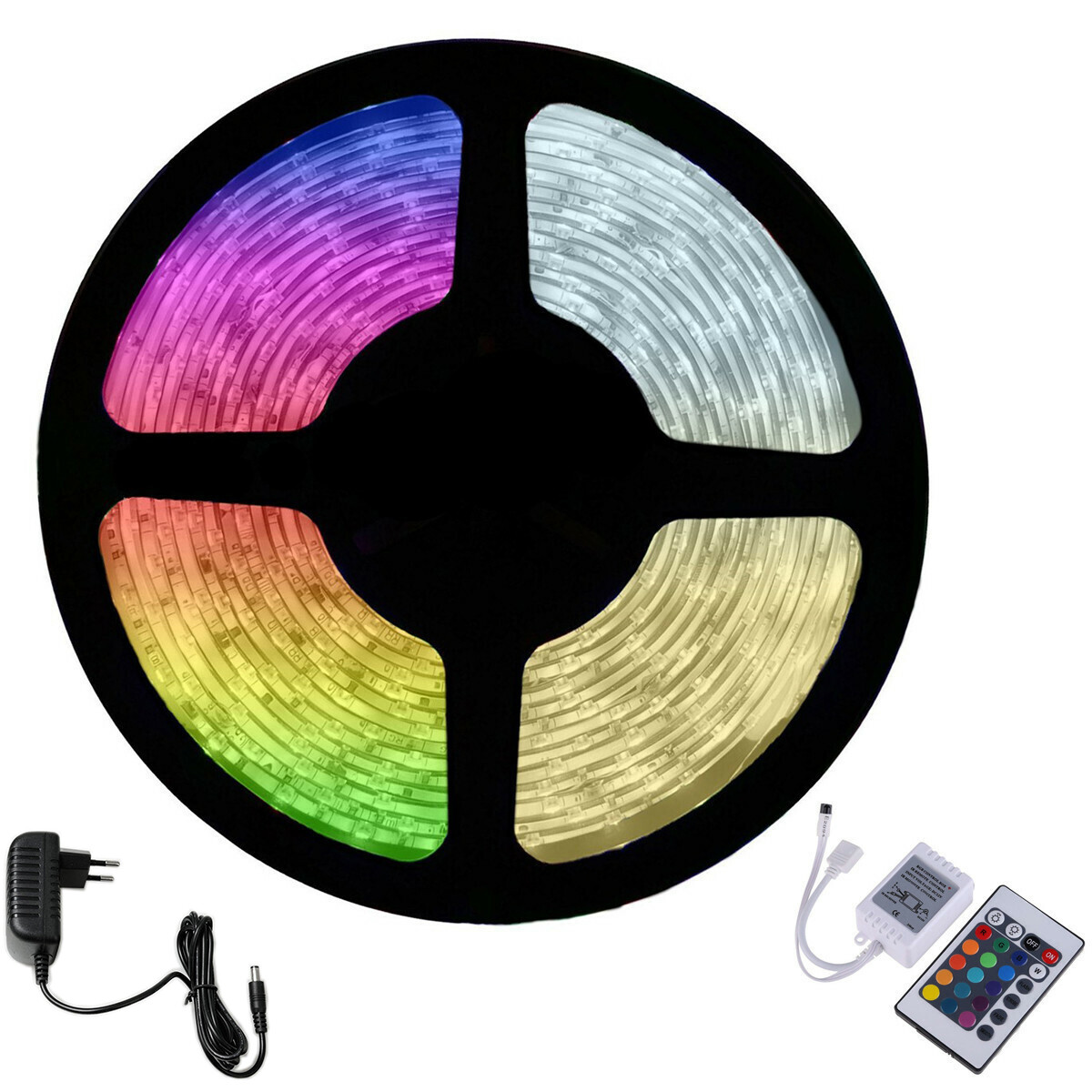 Ensemble de Bande LED RGB - 5 Mètres - 12V - Étanche IP65 - Télécommande