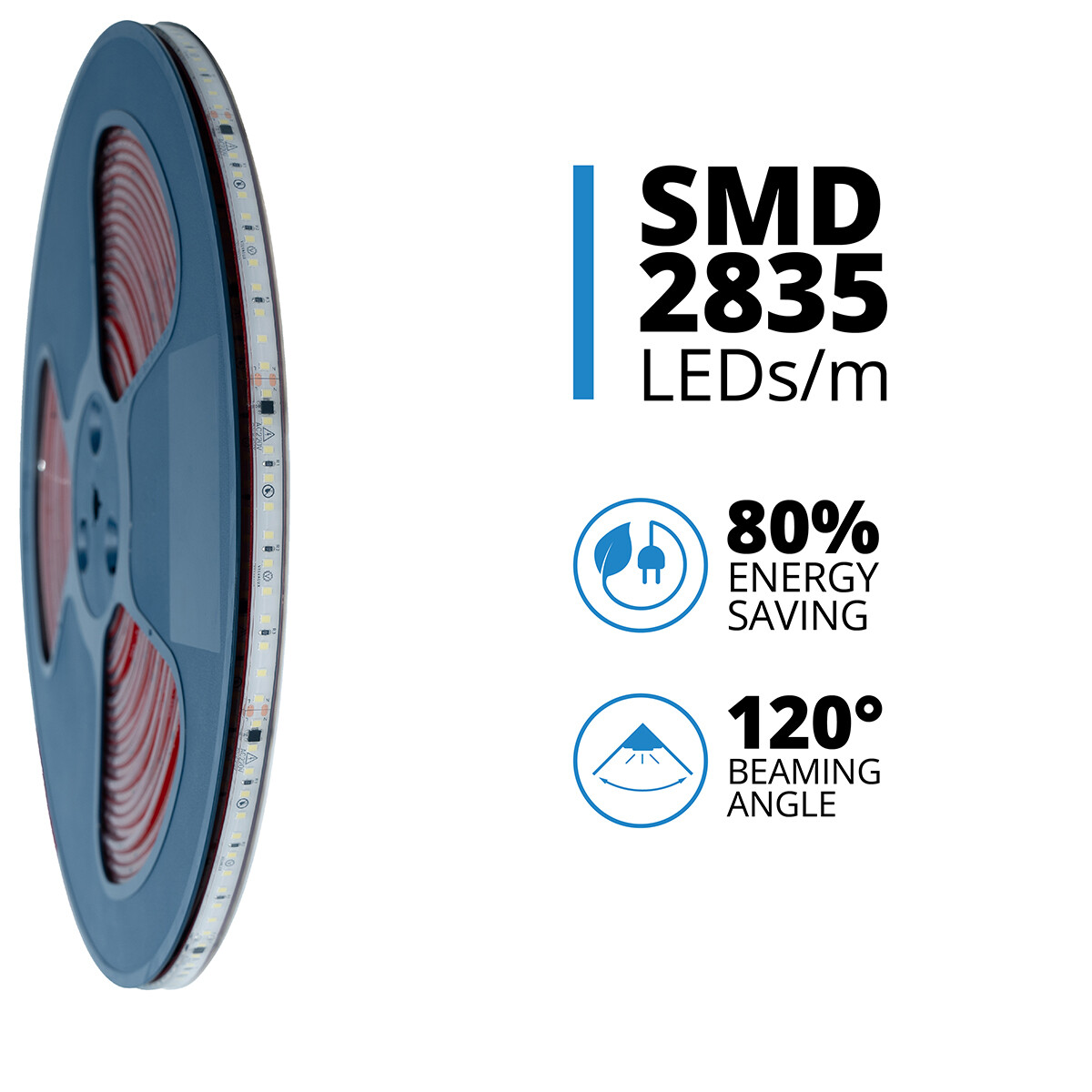 Bande LED - Velvalux - 20 Mètres - Blanc Naturel 4000K - Dimmable - Étanche IP67 - 38400 Lumens - 2400 LEDs - Connexion Directe au Secteur - Fonctionne sans Driver