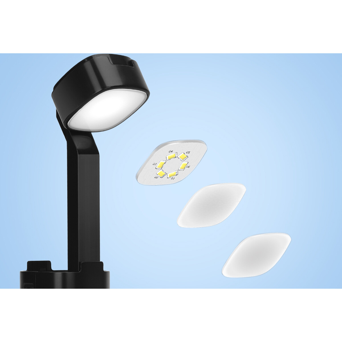 Lampe de bureau LED - Aigi Cluno - 3W - Fonction de chargement USB - Blanc Neutre 4500K - Dimmable - Rectangle - Mat Noir - Plastique