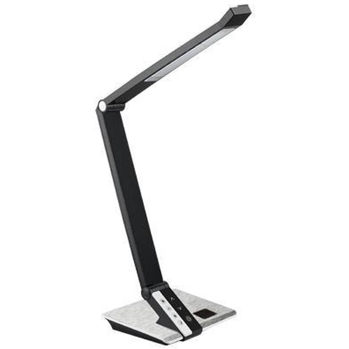 Lampe de bureau LED - Aigi Diplo - 10W - Couleur de lumière ajustable - Dimmable - Rectangle - Mat Noir - Plastique