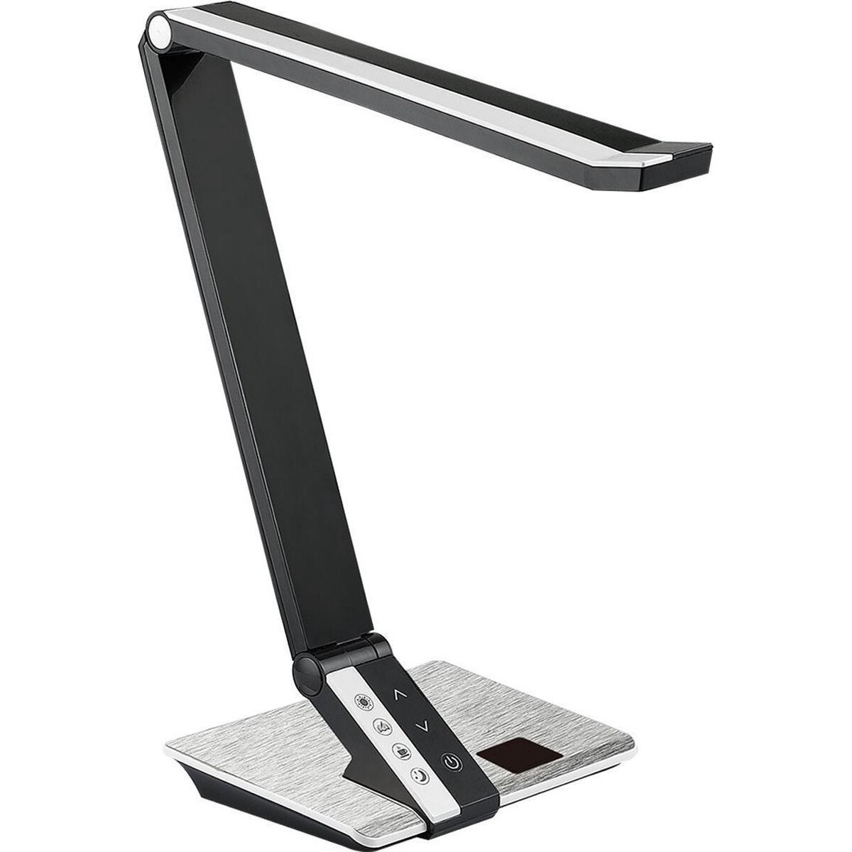 Lampe de bureau LED - Aigi Diplo - 10W - Couleur de lumière ajustable - Dimmable - Rectangle - Mat Noir - Plastique