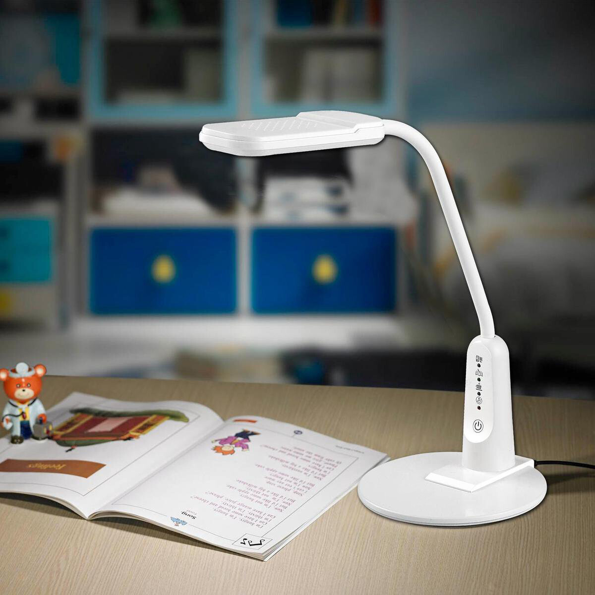 Lampe de bureau LED - Aigi Diplo - 6W - Couleur de lumière ajustable - Dimmable - Rectangle - Mat Blanc - Plastique