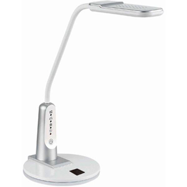 Lampe de bureau LED - Aigi Diplo - 6W - Couleur de lumière ajustable - Dimmable - Rectangle - Mat Argent - Plastique