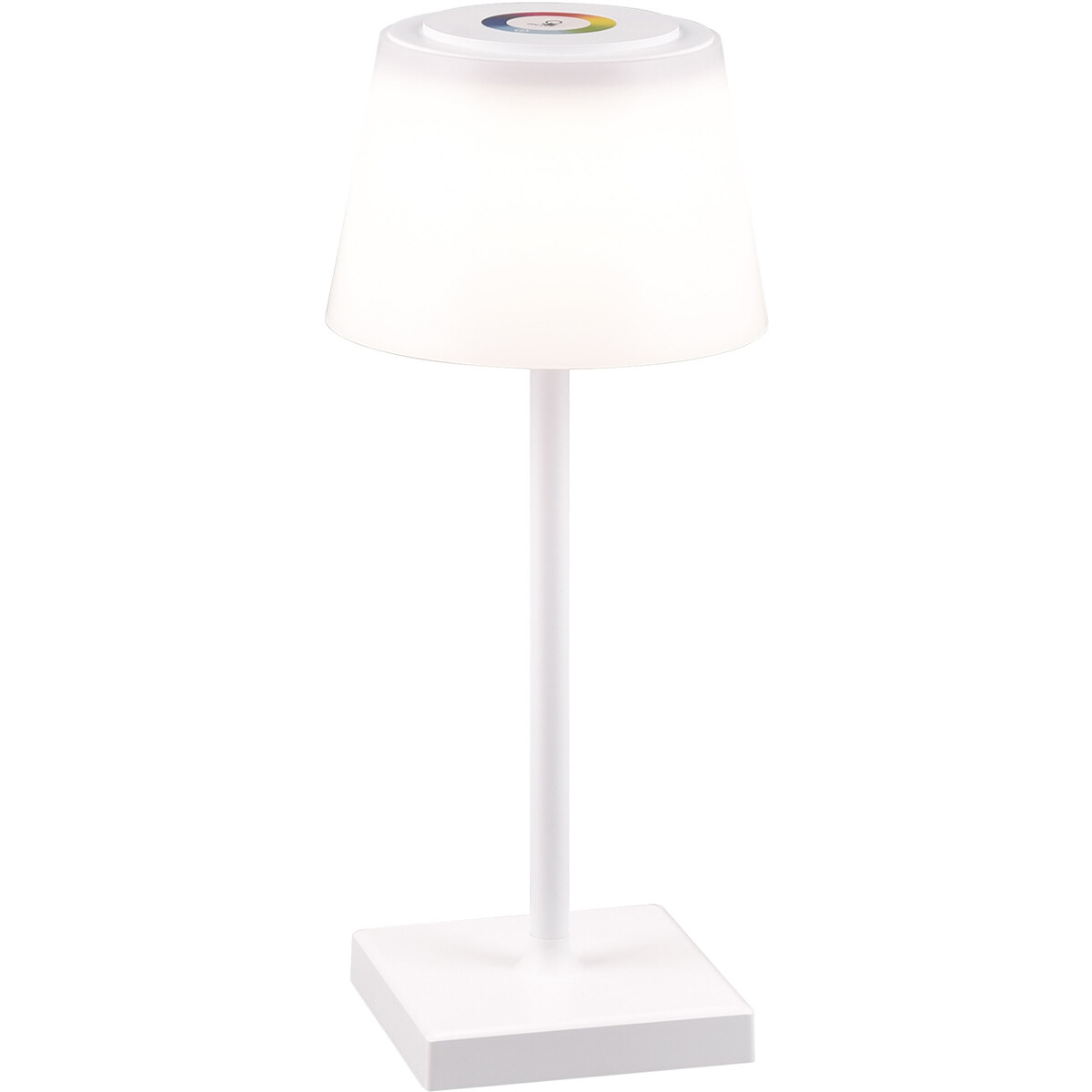 Lampe de Table LED avec Batteries Rechargeables - Trion Sansy - 2.1W - RGBW - Étanche aux Éclaboussures IP44 - Dimmable - Carré - Blanc