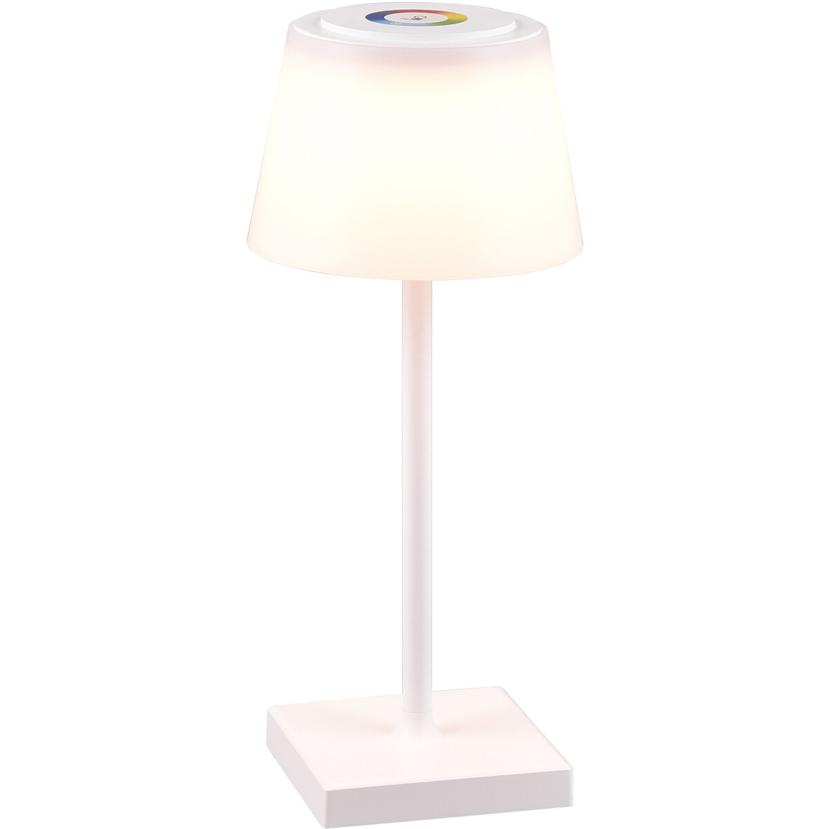 Lampe de Table LED avec Batteries Rechargeables - Trion Sansy - 2.1W - RGBW - Étanche aux Éclaboussures IP44 - Dimmable - Carré - Blanc