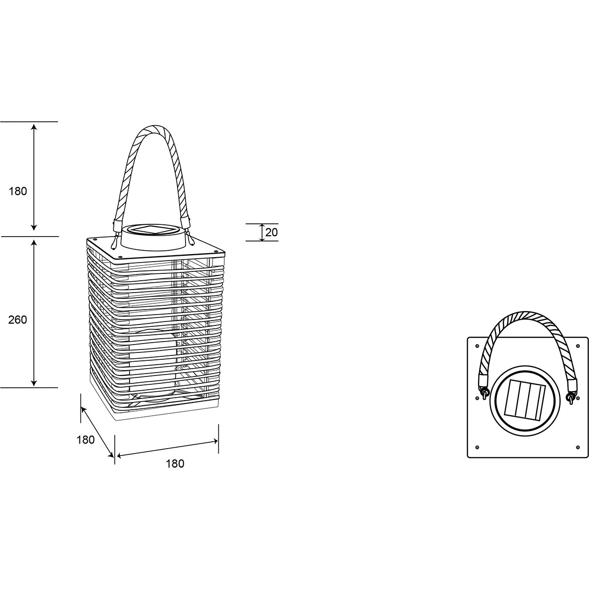 Lampe de Table LED à Énergie Solaire - Trion Santino - Capteur Jour/Nuit - Étanche aux Éclaboussures IP44 - Rond - Mat Noir - Plastique