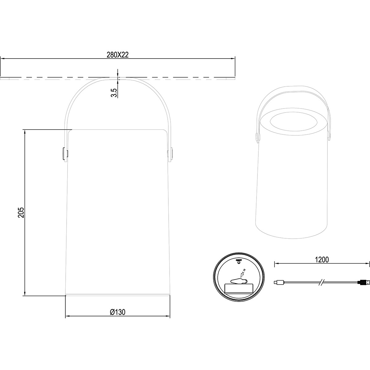 Lampe de Table LED à Énergie Solaire - Lampe de Table Solaire - Trion Garcin - Rechargeable par USB - RGBW - Étanche aux Éclaboussures IP44 - Rond - Blanc