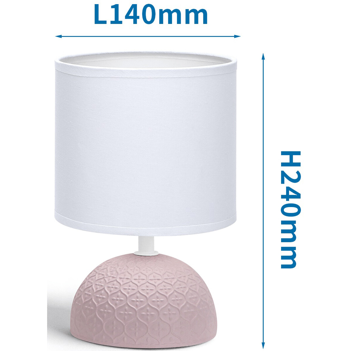 Lampe de Table LED - Éclairage de Table - Aigi Conton 1 - Douille E14 - Rond - Mat Rose - Céramique