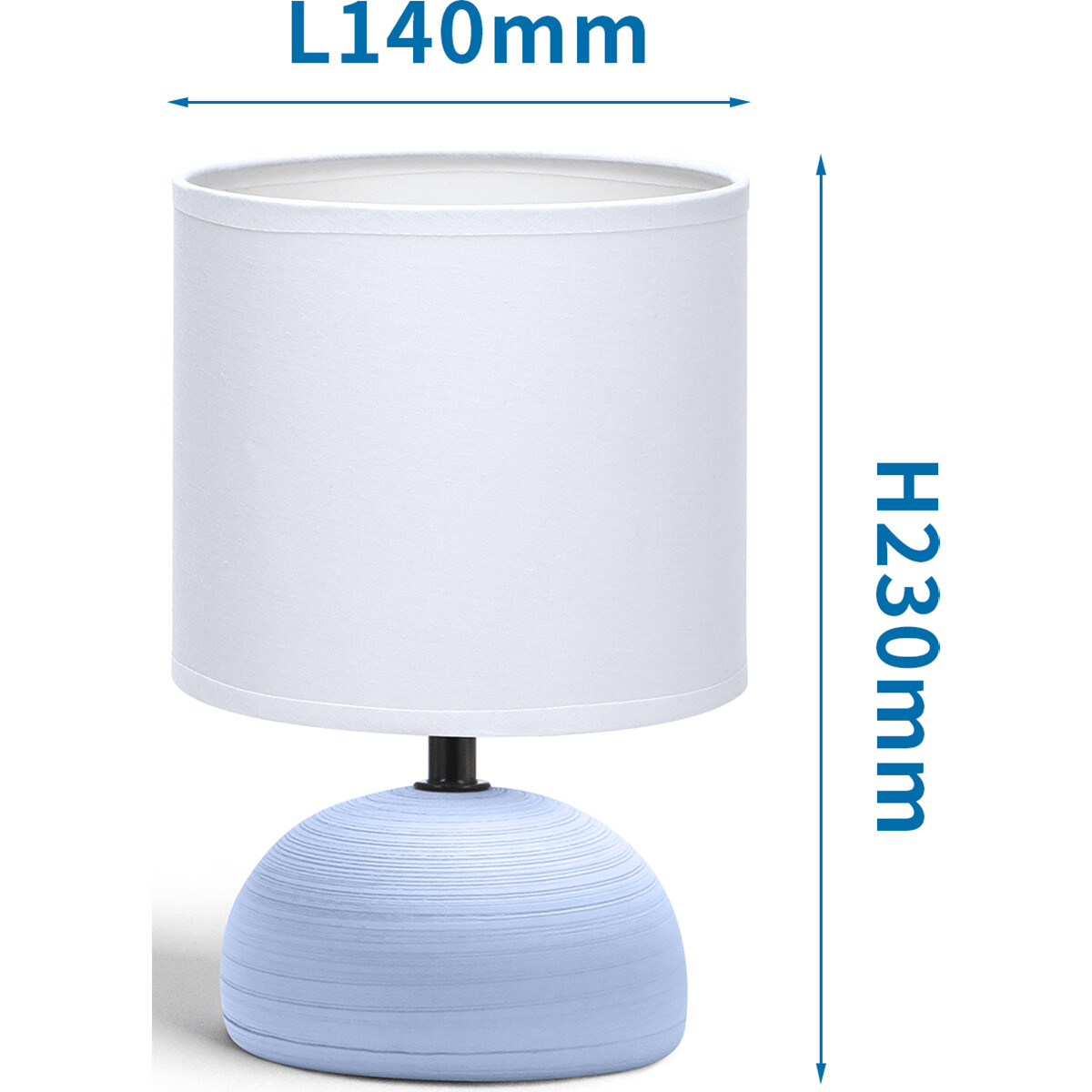 Lampe de Table LED - Éclairage de Table - Aigi Conton 2 - Douille E14 - Rond - Mat Bleu - Céramique