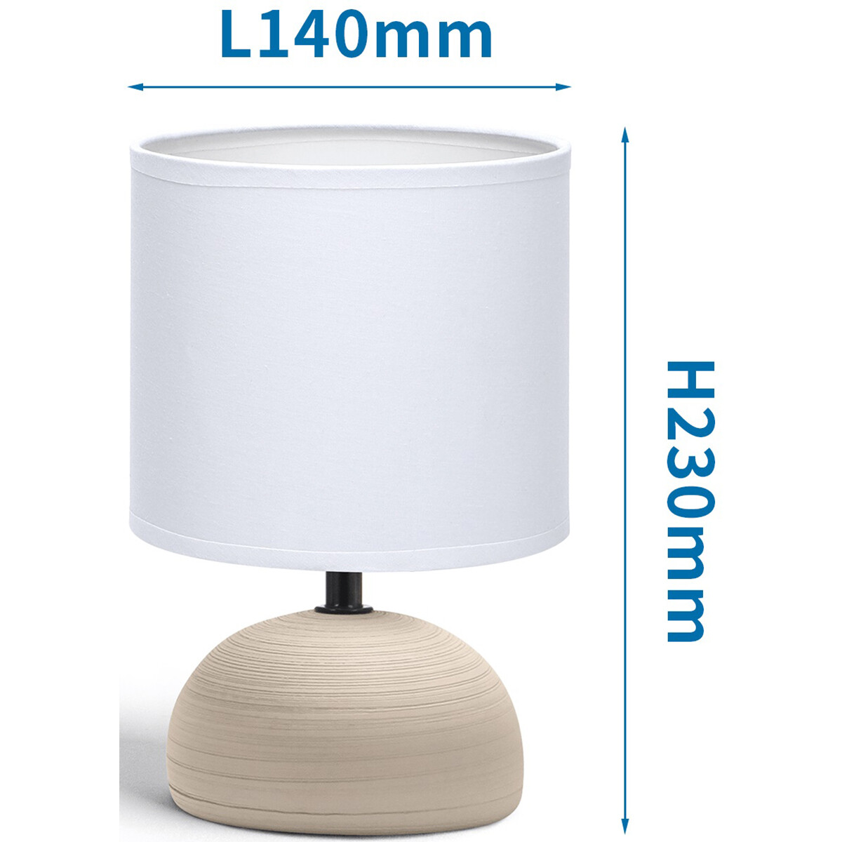 Lampe de Table LED - Éclairage de Table - Aigi Conton 2 - Douille E14 - Rond - Mat Brun - Céramique