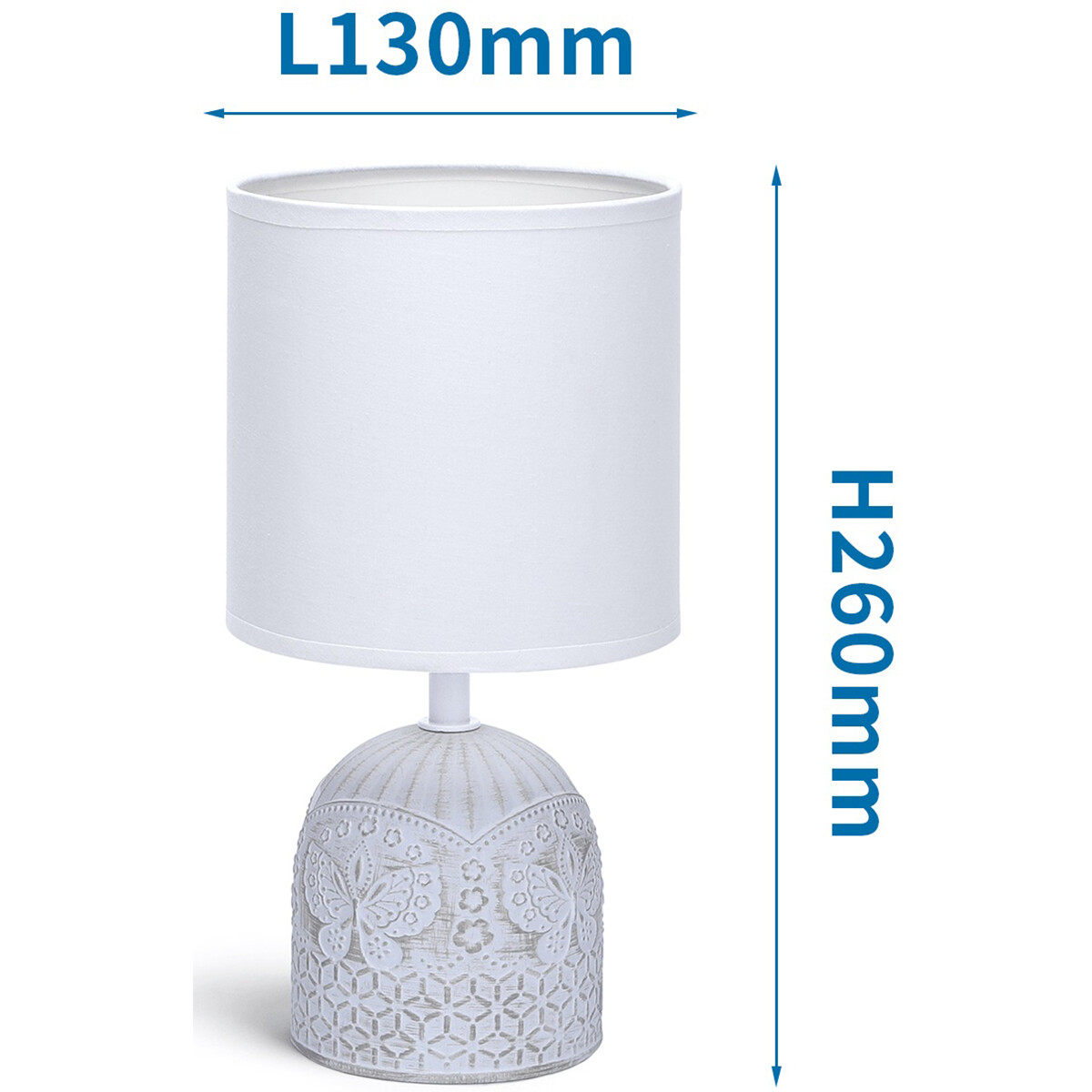 Lampe de Table LED - Éclairage de Table - Aigi Cruni - Douille E14 - Rond - Mat Blanc - Céramique