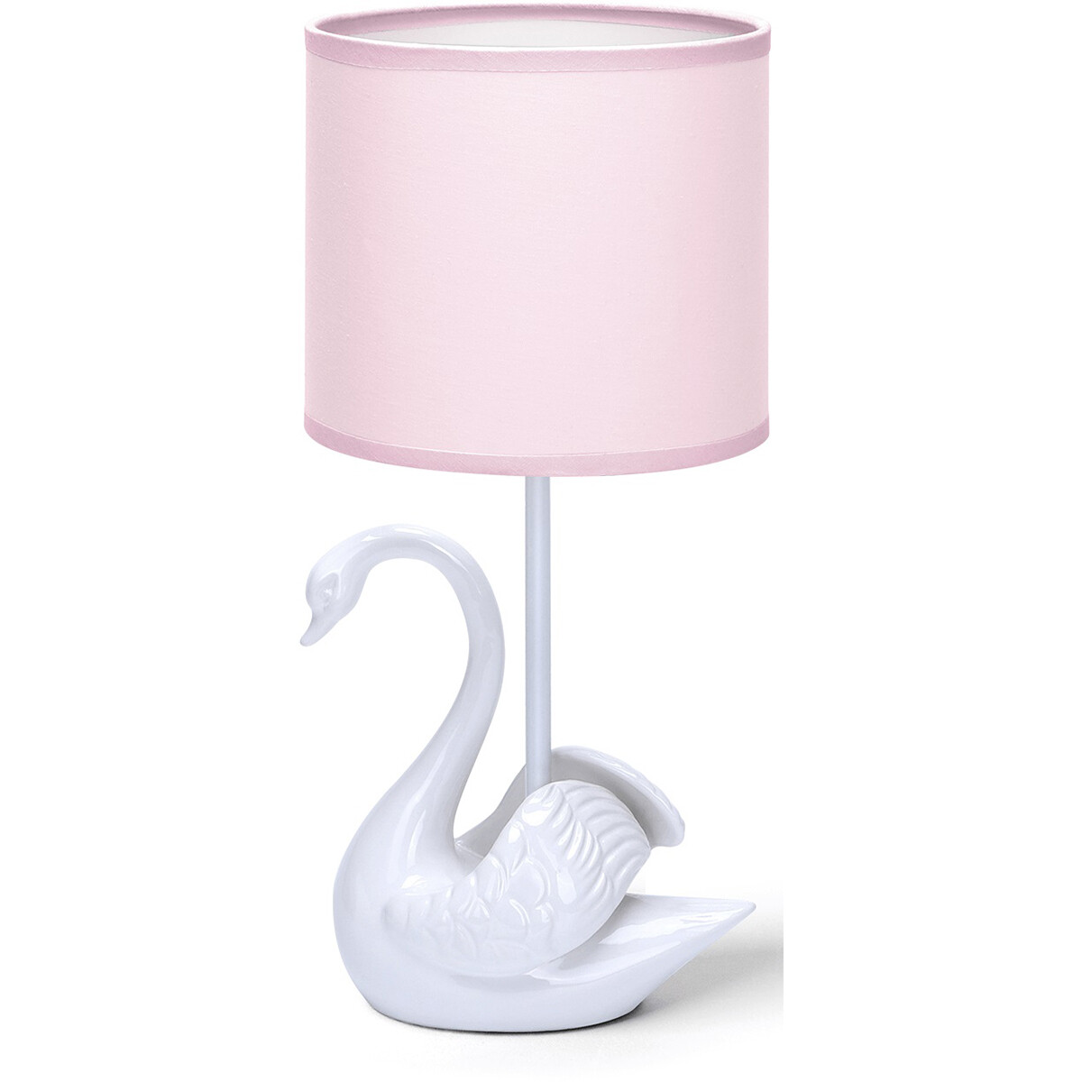 Lampe de Table LED - Éclairage de Table - Aigi Juvino - Douille E14 - Rond - Mat Blanc/Rose - Céramique