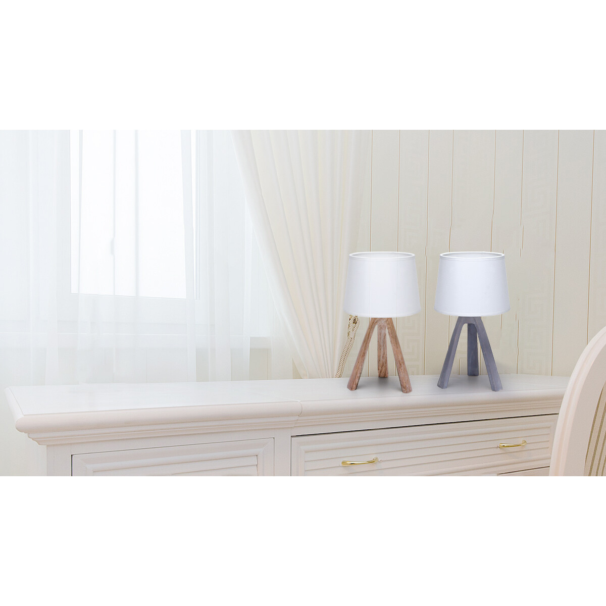 Lampe de Table LED - Éclairage de Table - Aigi Linmo - Douille E14 - Rond - Mat Brun - Plastique