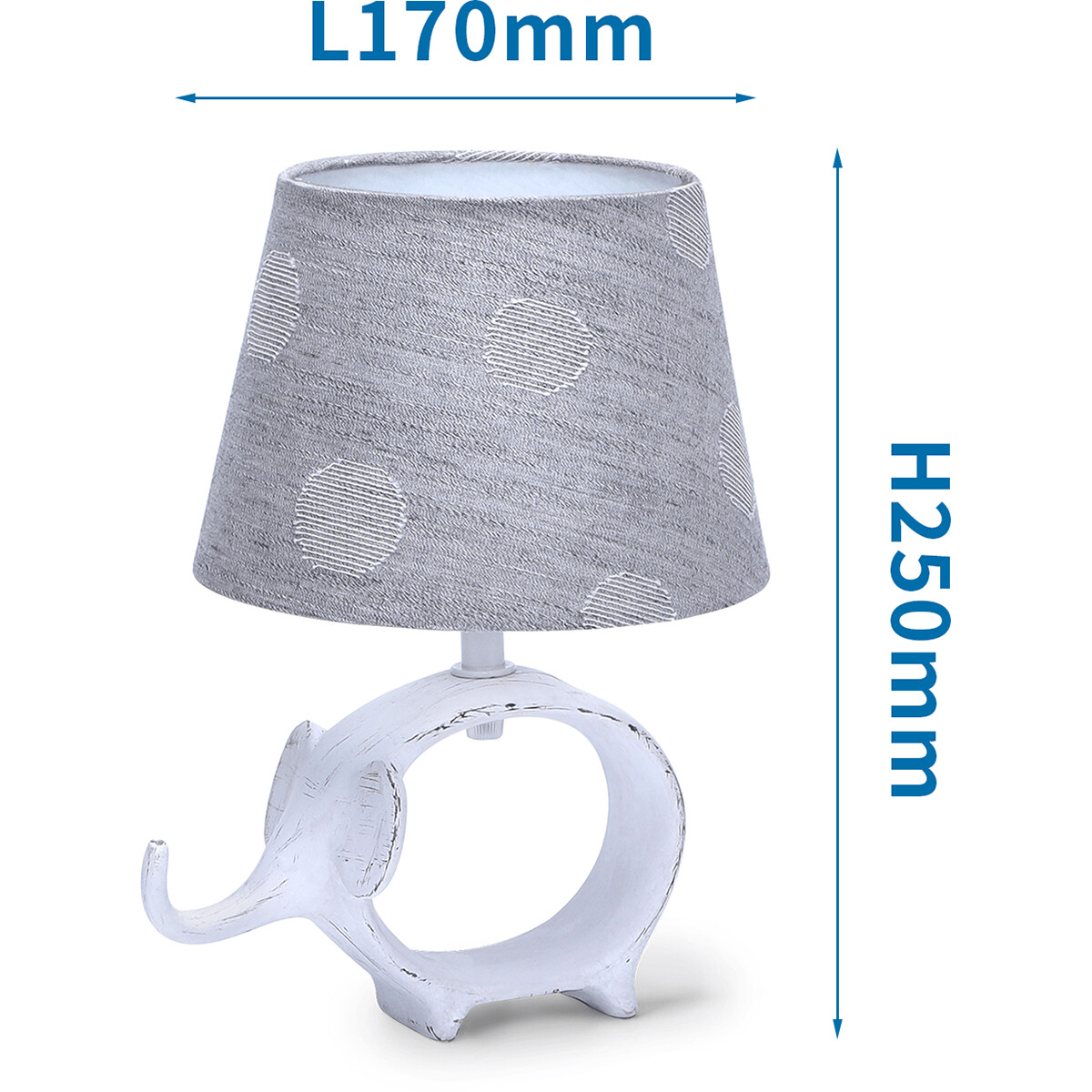 Lampe de Table LED - Éclairage de Table - Aigi Nivom - Douille E14 - Rond - Mat Gris - Céramique