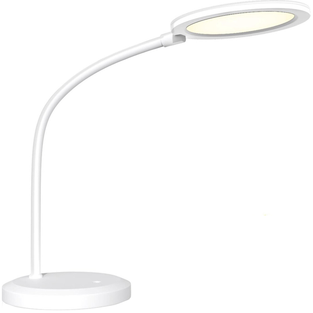 Lampe de bureau LED - Éclairage de Table - Aigi Priton - 7W - Blanc Neutre 4000K - Dimmable - Rond - Mat Blanc - Plastique