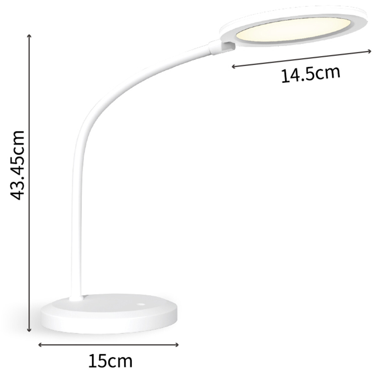 Lampe de bureau LED - Éclairage de Table - Aigi Priton - 7W - Blanc Neutre 4000K - Dimmable - Rond - Mat Blanc - Plastique