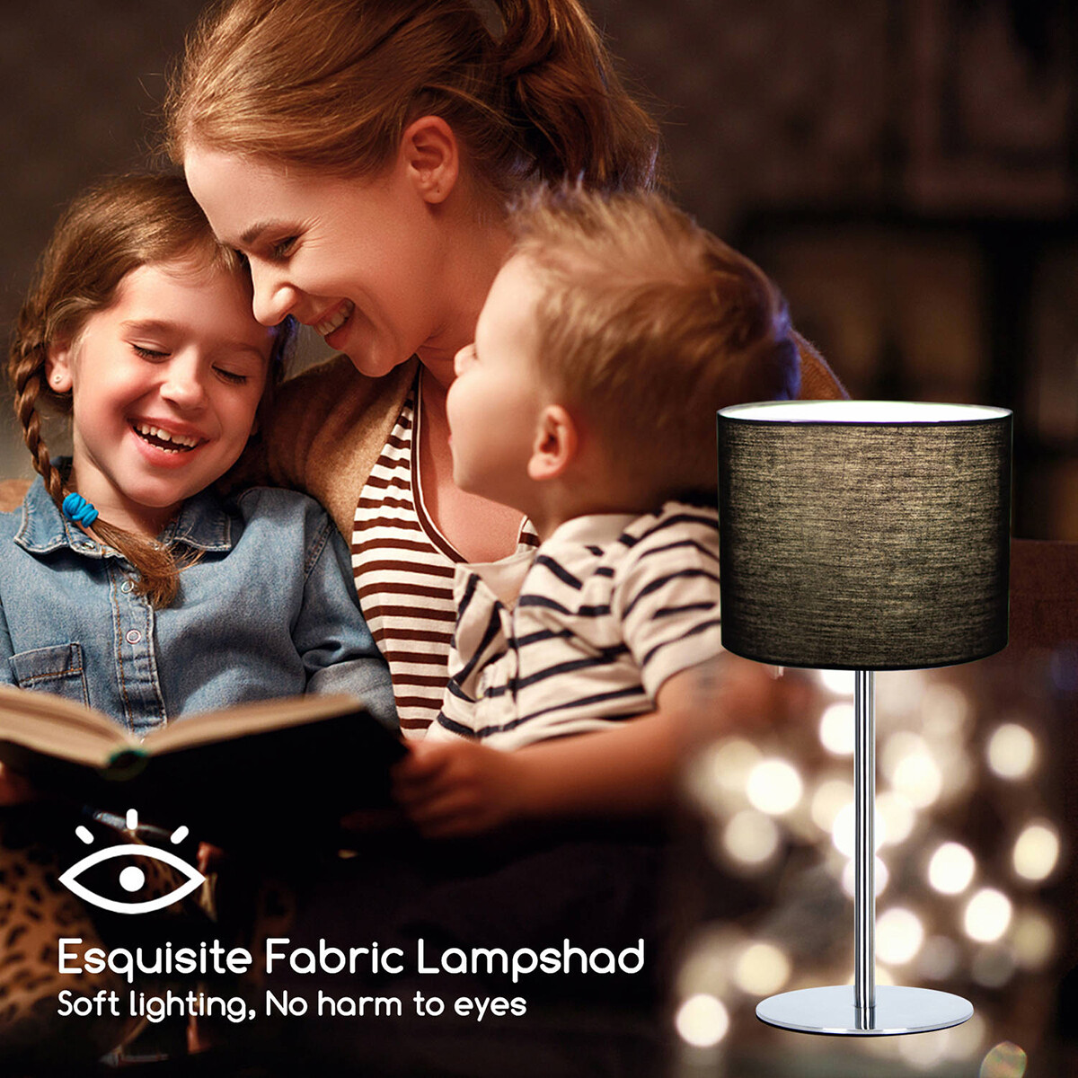 Lampe de Table LED - Éclairage de Table - Aigi Tomaro - Douille E14 - Rond - Chrome Brillant - Aluminium