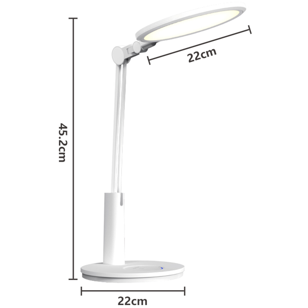 Lampe de bureau LED - Éclairage de Table - Aigi Unova - 15W - Blanc Neutre 4000K - Dimmable - Rond - Mat Blanc - Plastique