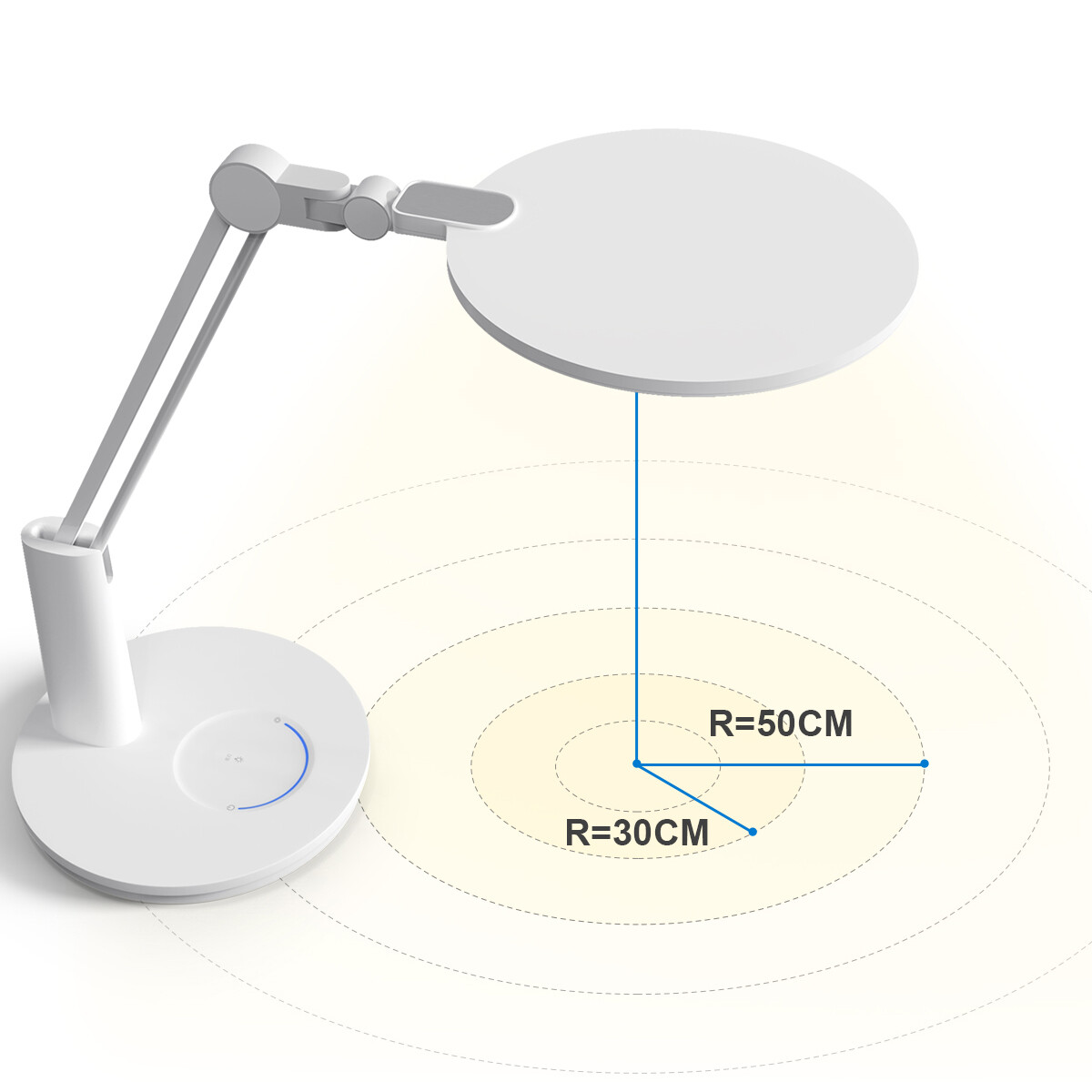 Lampe de bureau LED - Éclairage de Table - Aigi Unova - 15W - Blanc Neutre 4000K - Dimmable - Rond - Mat Blanc - Plastique