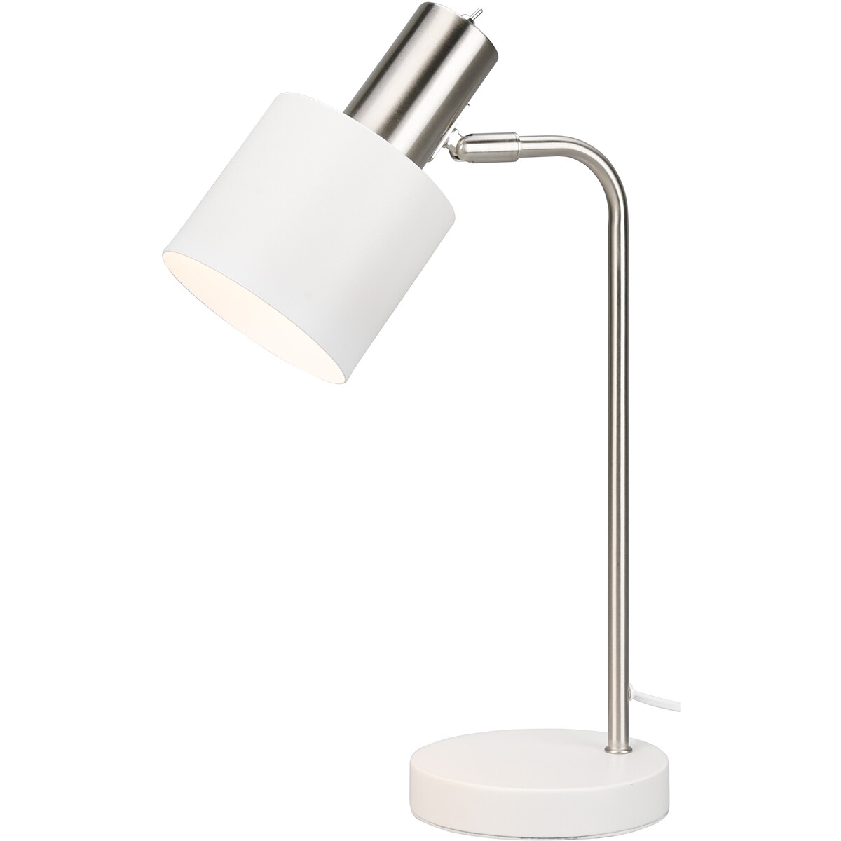 Lampe de Table LED - Éclairage de Table - Trion Alimo - Douille E14 - Rond - Mat Blanc - Aluminium