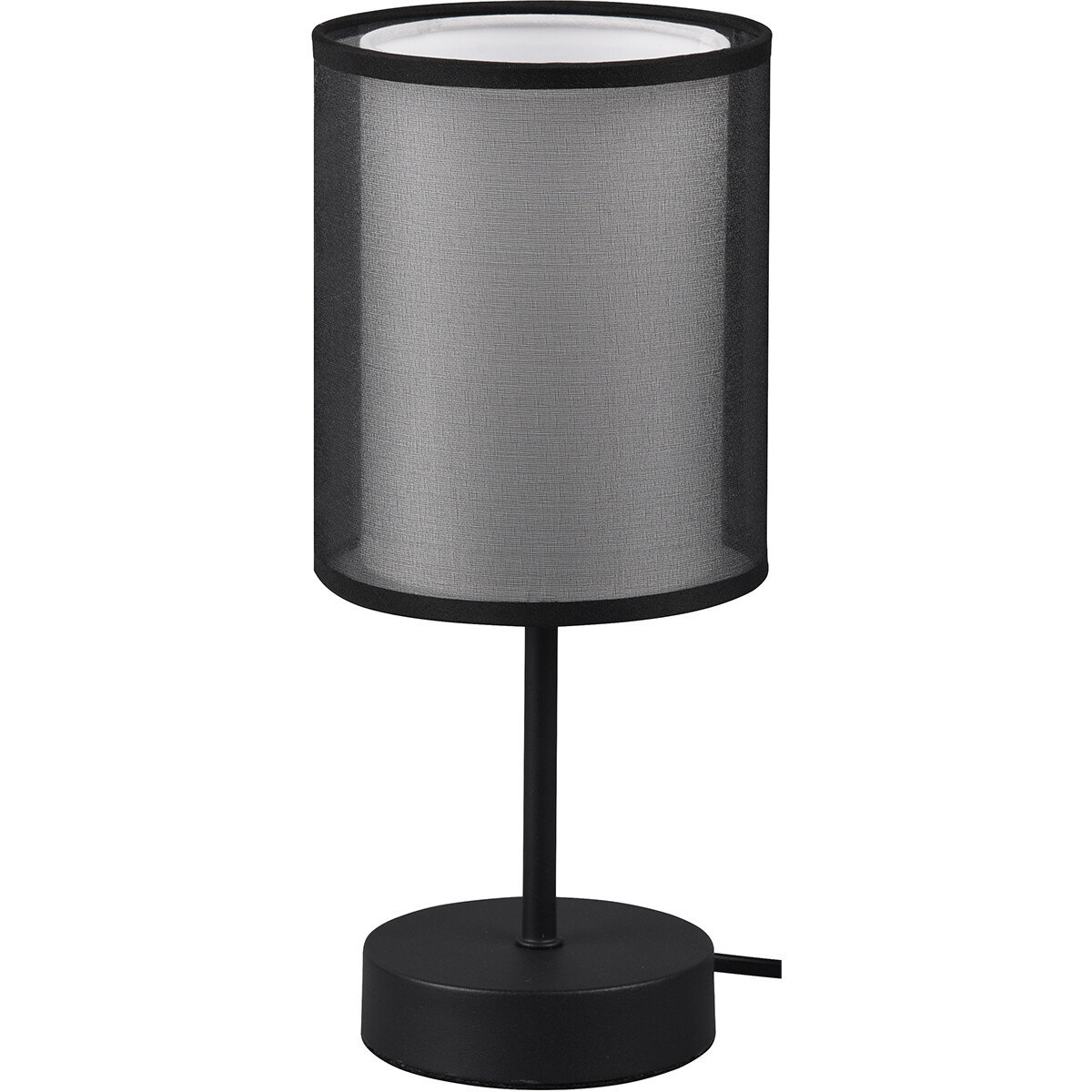 Lampe de Table LED - Éclairage de Table - Trion Bidon - Douille E14 - Rond - Mat Noir - Aluminium