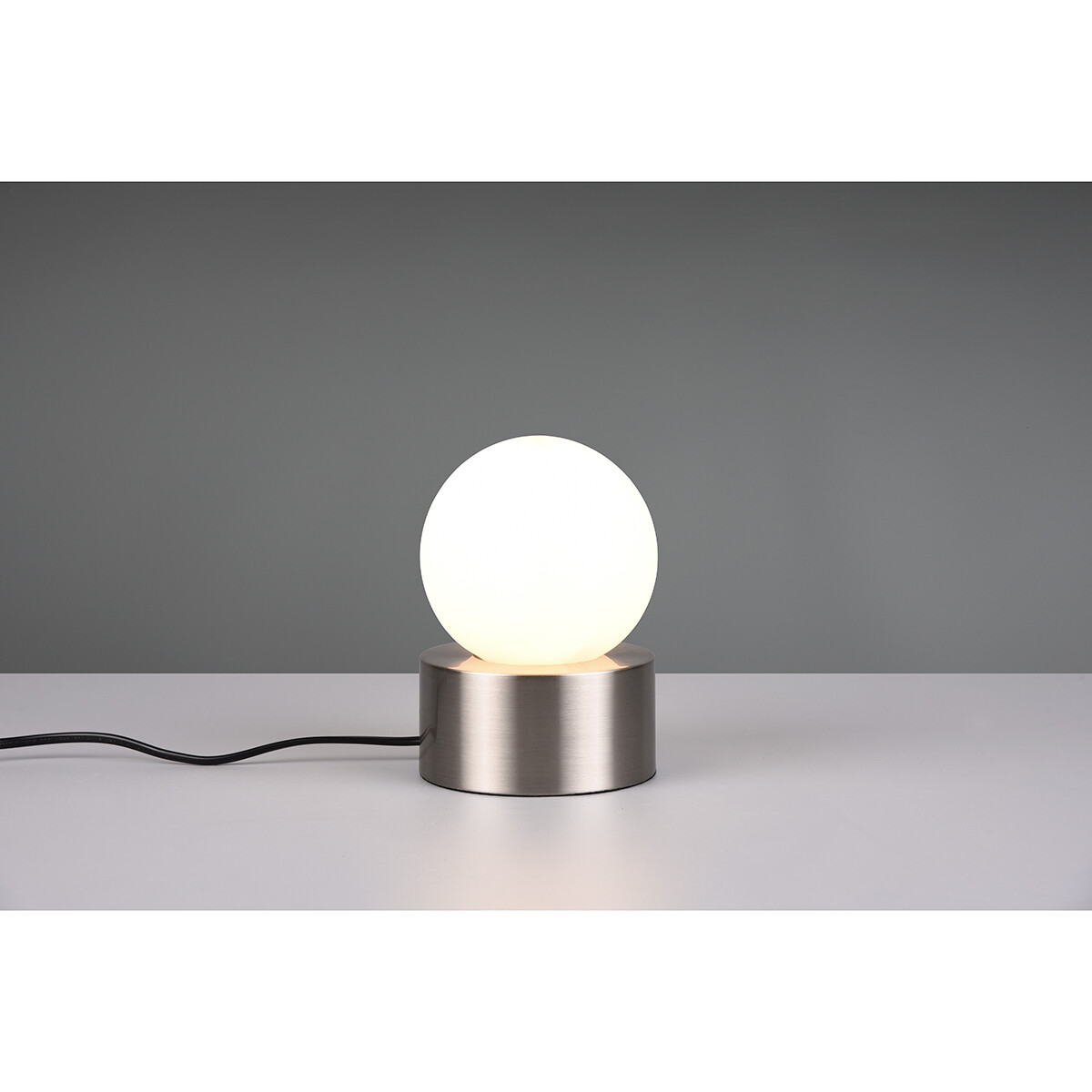 Lampe de Table LED - Éclairage de Table - Trion Celda - Douille E14 - Rond - Mat Nickel - Aluminium